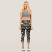 Sumerisches mesopotamisches Muster Capri Leggings (Vorderseite)