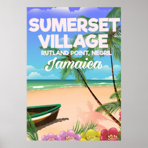 Sumerset Dorf-Jamaika-Reiseplakat Poster