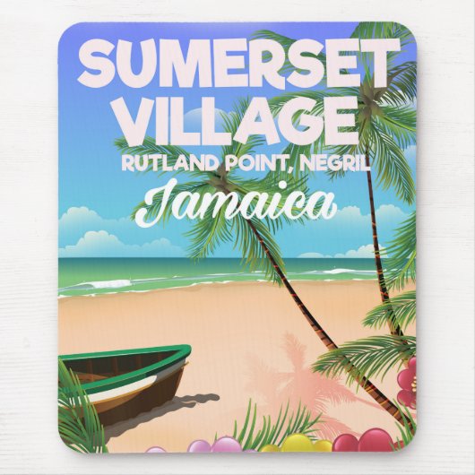 Sumerset Village Jamaica Reiseplakat Mousepad (Vorne)