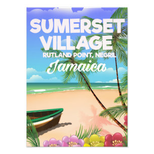 Sumerset Village Jamaika Reiseplakat Fotodruck