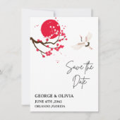 Sumi-e Cherry Blossom Wedding Save the Date (Vorderseite)
