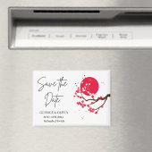 Sumi-e Cherry Blossom Wedding Save the Date Magnet (In Situ (Geschirrspüler))