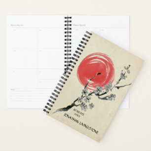 Sumi-e Cherryblossom Red Sun Personalisiert Planer