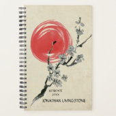 Sumi-e Cherryblossom Red Sun Personalisiert Planer (Vorderseite)