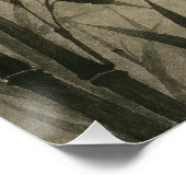 Sumi-e Crane Bamboo Poster | Traditional Japanese (Ecke)