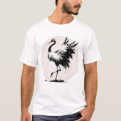 Sumi-e-Crane-Karte T-Shirt (Vorderseite)
