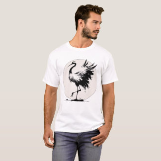 Sumi-e-Crane-Karte T-Shirt