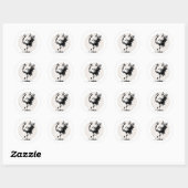 Sumi-e Crane Round Sticker (Blatt)