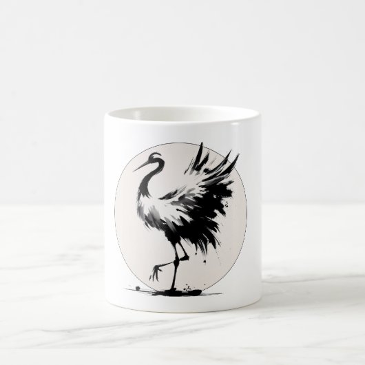 Sumi-e-Crane-Tasse Kaffeetasse (Mittel)