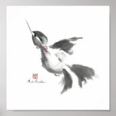 Sumi-e Hummingbird Poster (Vorne)