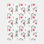 Sumi-e japanische Tintenmalerei Fleecedecke (Vorderseite)