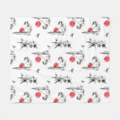 Sumi-e japanische Tintenmalerei Fleecedecke (Vorderseite (Horizontal))