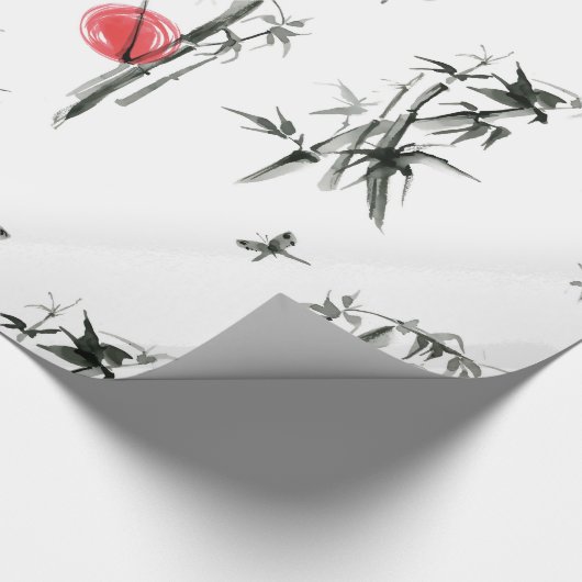 Sumi-e japanische Tintenmalerei Geschenkpapier (Ecke)