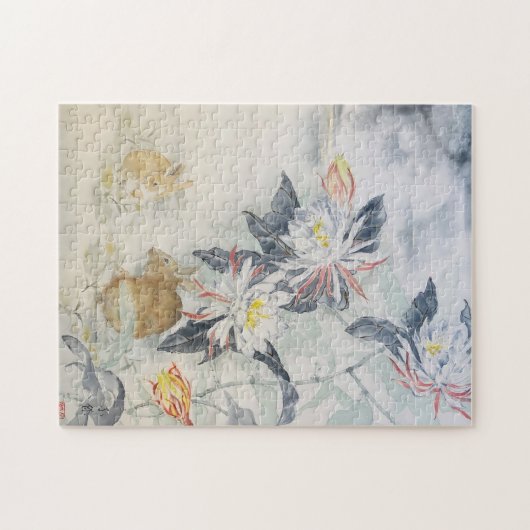 Sumi e Moon Rabbit Puzzle (Horizontal)