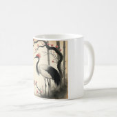 Sumi-E Red-Crowned Crane Mug Kaffeetasse (VorderseiteRechts)