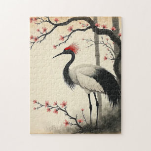 Sumi-E Rotkronenkranich-Puzzle Puzzle