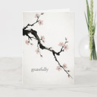Sumi-E-Tinte | Kirschblüte | Dankeschön-Karte
