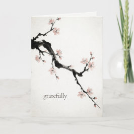 Sumi-E-Tinte | Kirschblüte | Dankeschön-Karte Dankeskarte