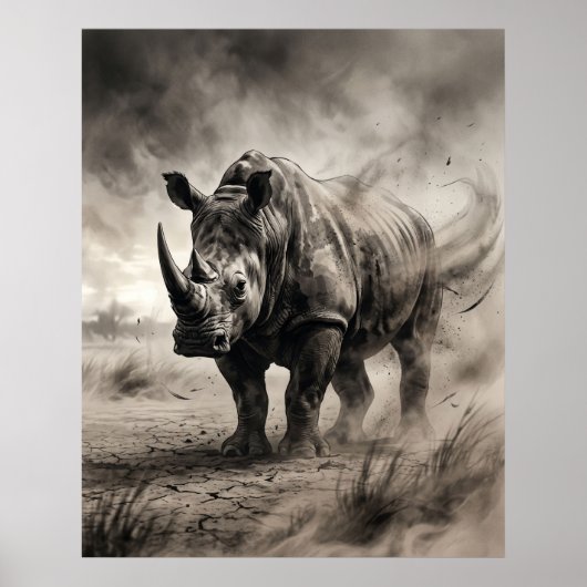 Sumi Rhino Staub-Sturm Poster (Vorne)