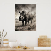 Sumi Rhino Staub-Sturm Poster (Küche)