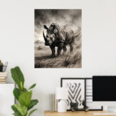 Sumi Rhino Staub-Sturm Poster (Heimbüro)