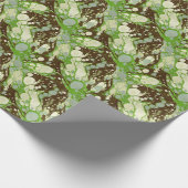 Suminagashi Grüne Marmorpapier Muster Geschenkpapier (Ecke)