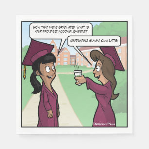 Summa Cum Latte Punny Graduation Party Napkins Serviette