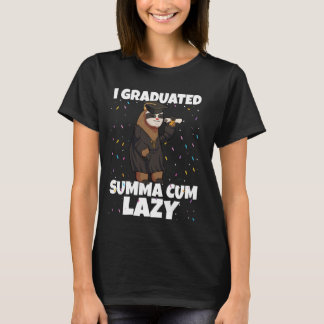 Summa Cum Lazy Funny Grad Sloth Gradua T-Shirt