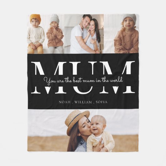 Summe 4 Foto Collage personalisiert Fleecedecke (Vorderseite)