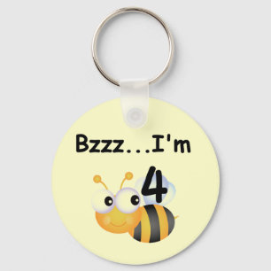 Summen-Hummel-4. Geburtstags-T-Shirts und Geschenk Schlüsselanhänger