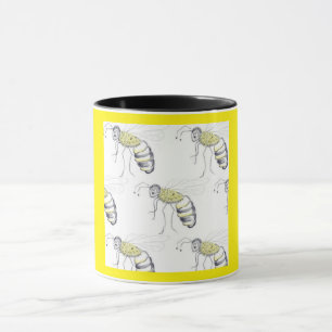 Summen mit Stil – Bienenillustration Keramik-Tasse Tasse