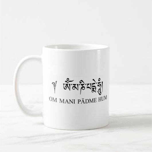 Summen OM Mani Padme Kaffeetasse (Links)
