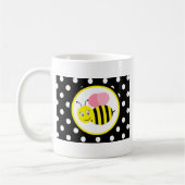 Summende Hummel-Biene - Rosa/Schwarzes Kaffeetasse (Links)