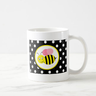 Summende Hummel-Biene - Rosa/Schwarzes Kaffeetasse
