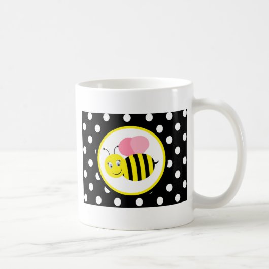 Summende Hummel-Biene - Rosa/Schwarzes Kaffeetasse (Rechts)