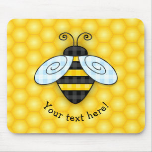 Summende Hummel-und Bienenwaben-Ikone Mousepad