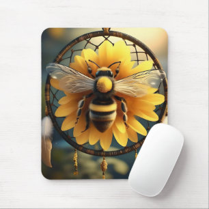 "Summende Träume: Sonnenblumen-Biene-Traumfänger" Mousepad