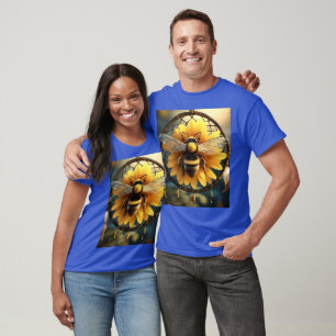 "Summende Träume: Sonnenblumen-Biene-Traumfänger" T-Shirt