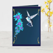 Summenvogel in der blauen Karte (Gelbe Blume)