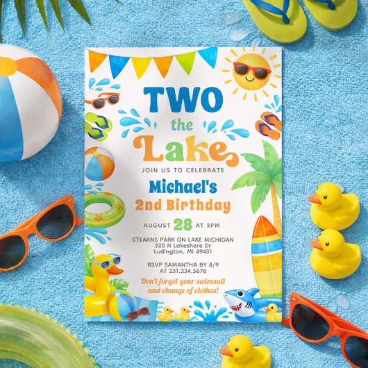 Summer 2nd Birthday Invitation - Two the Lake Einladung