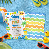 Summer 5th Birthday Invitation - Dive into Five Einladung