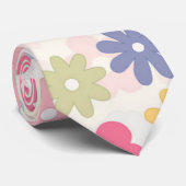 Summer 70’s Boho Retro Daisy Flowers Krawatte (Gerollt)