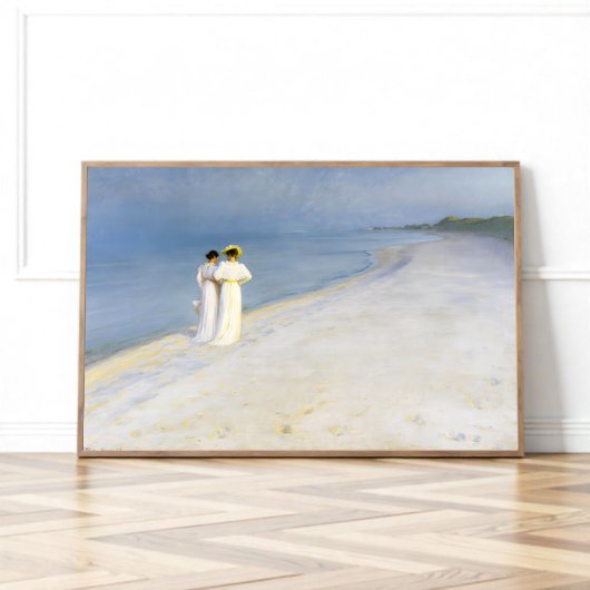 Summer Abend am Skagen's Beach, P.S.Krøyer, Art Poster