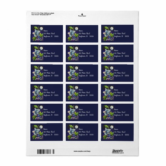 Summer Abend Mouse Moon & Berries Adressaufkleber (Vorne)