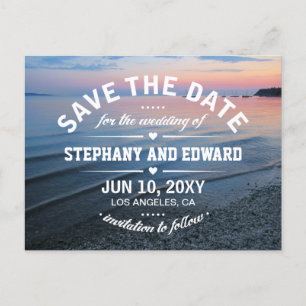Summer Abend Sunset Sea Save the Date Postkarte