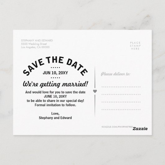 Summer Abend Sunset Sea Save the Date Postkarte (Rückseite)