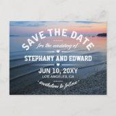 Summer Abend Sunset Sea Save the Date Postkarte (Vorderseite)