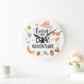 Summer Adventure Quote Colorful Kids Kinderzimmer Große Wanduhr (Zuhause)