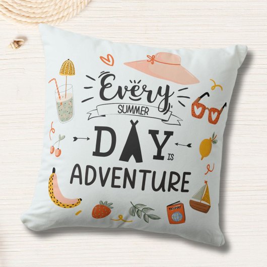 Summer Adventure Quote Colorful Kids Kinderzimmer Kissen
