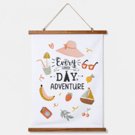 Summer Adventure Quote Colorful Kids Kinderzimmer Wandteppich Mit Holzrahmen